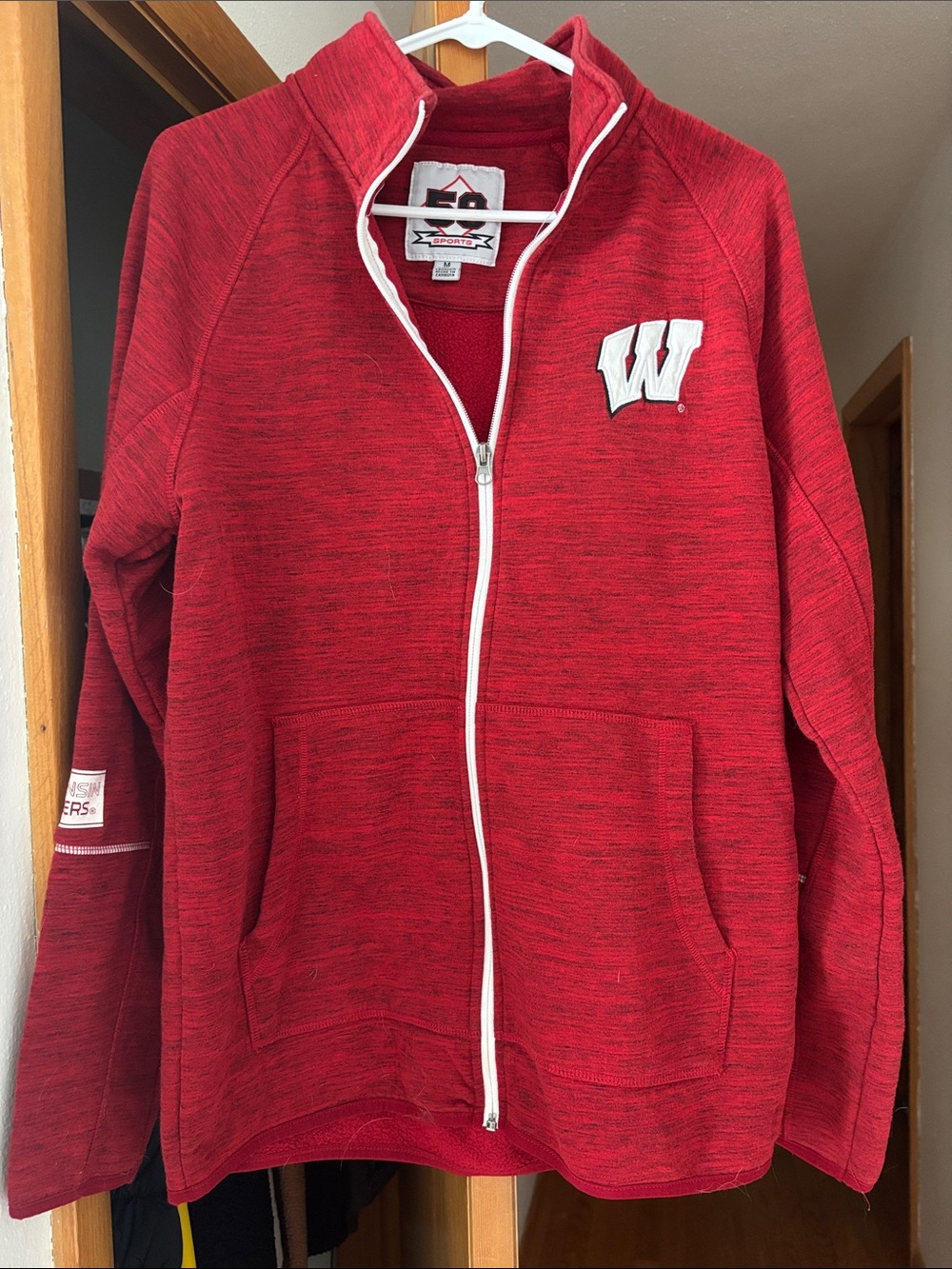 Men’s Red Full-Zip Jacket with W Logo